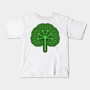 Green Fractal Tree Kids T-Shirt